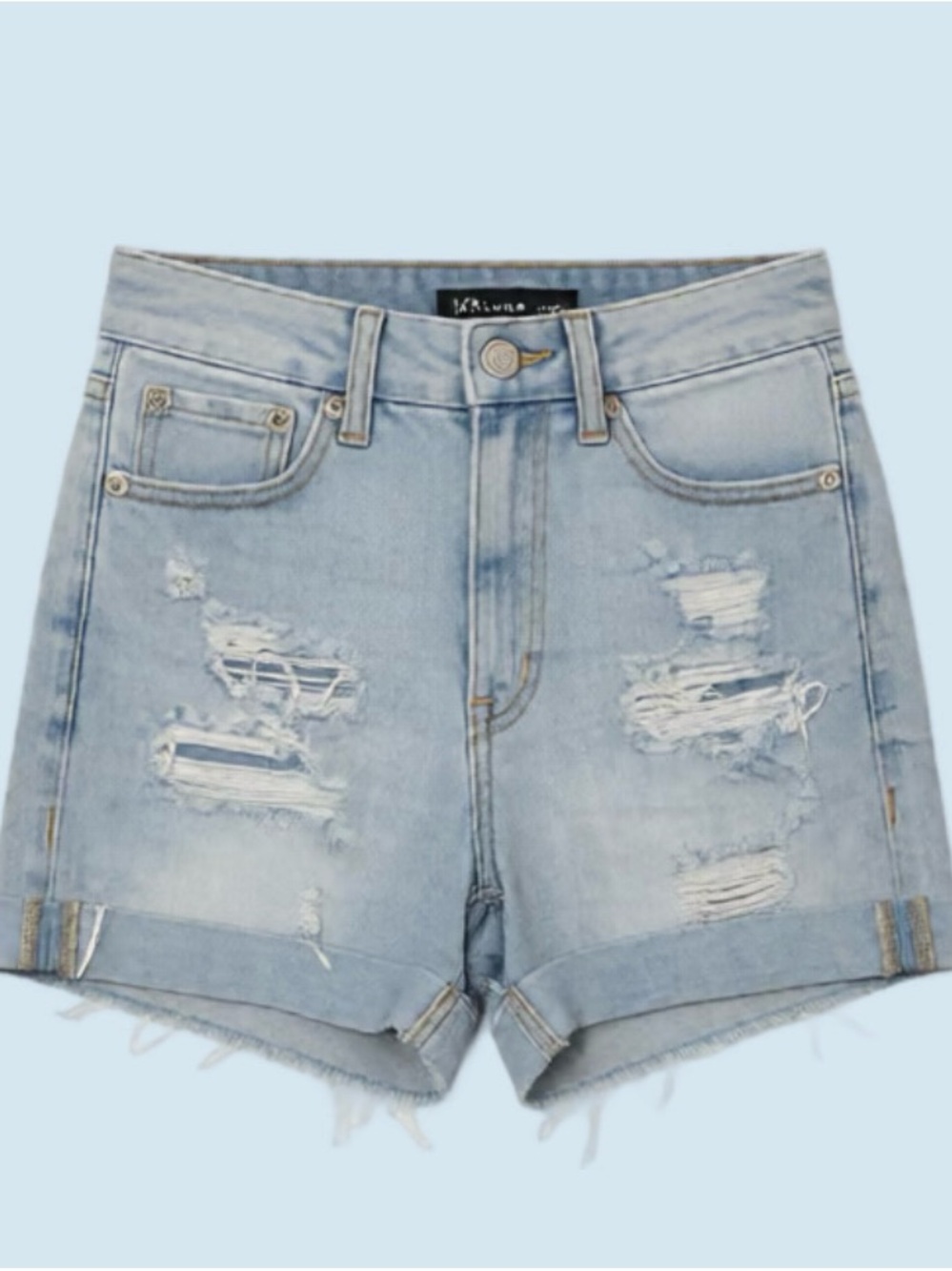 Aeropostale Light Wash Ripped Denim Shorts